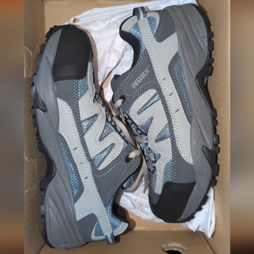 Worx By Red Wings Gray and Black WorkShoes